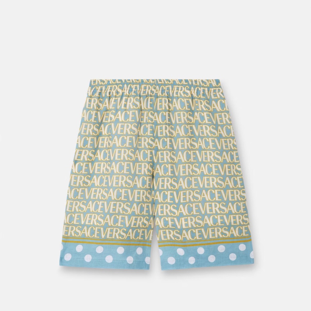 VERSACE ALLOVER LINEN SHORTS